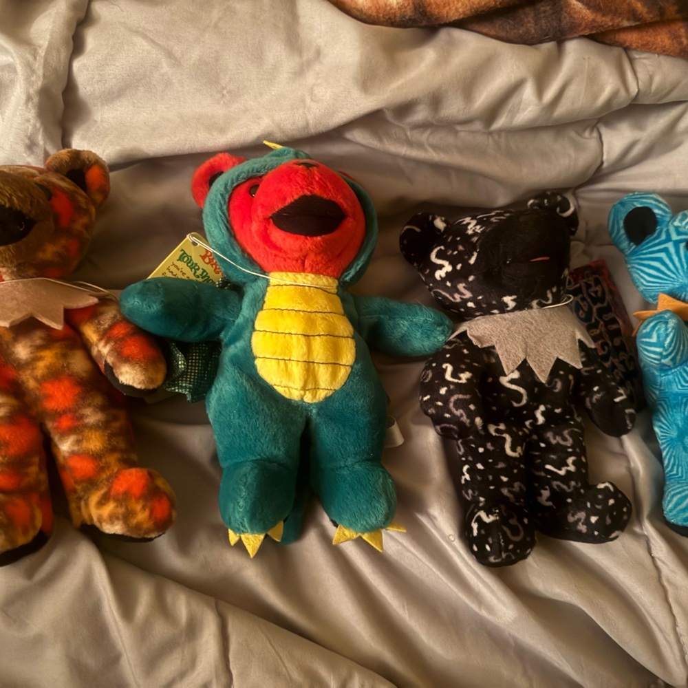 Grateful Dead Plush Toy Set - Red, Teal, Black, Blue